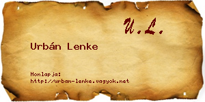 Urbán Lenke névjegykártya